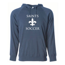 Load image into Gallery viewer, STA Soccer Unisex Raglan Hooded Sweatshirt
